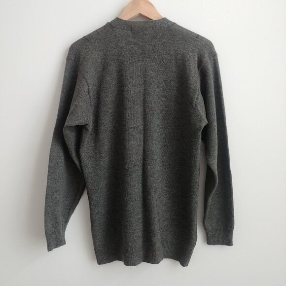 Vintage St Michael Men lambswool pure new wool cardigan sweater Small green - Picture 7 of 16